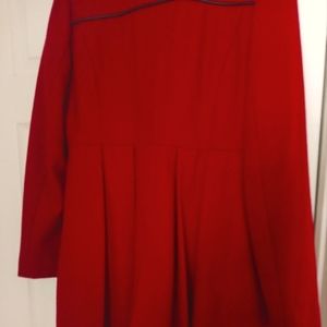 Red, wool coat. Centigrade